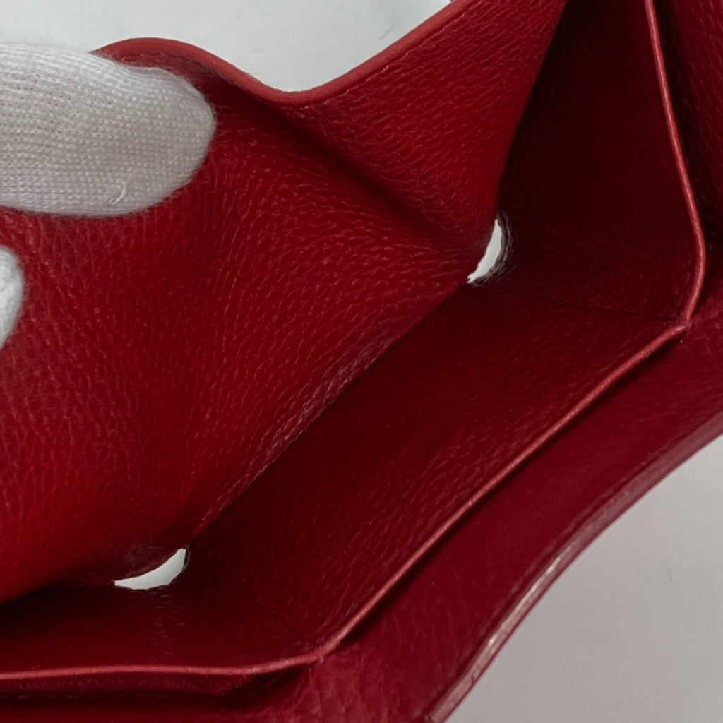 Prada Red Leather Wallet (Tri-Fold)