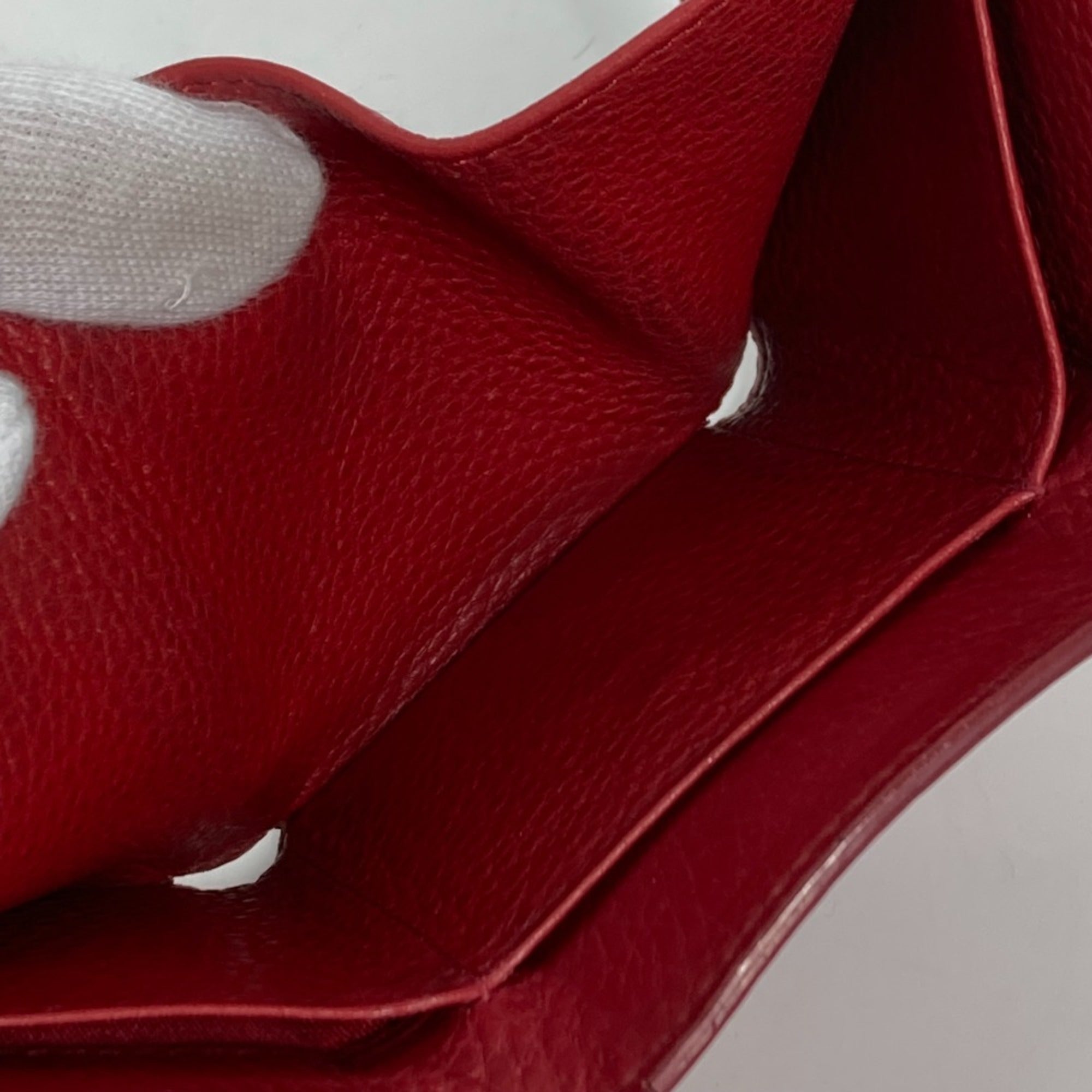 Prada Red Leather Wallet (Tri-Fold)
