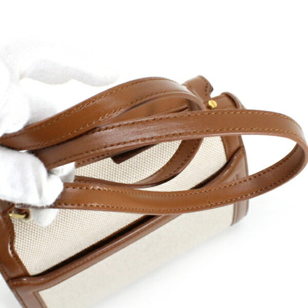 Saint Laurent Brown Canvas Leather Shoulder Bag (Pre-Owned)
