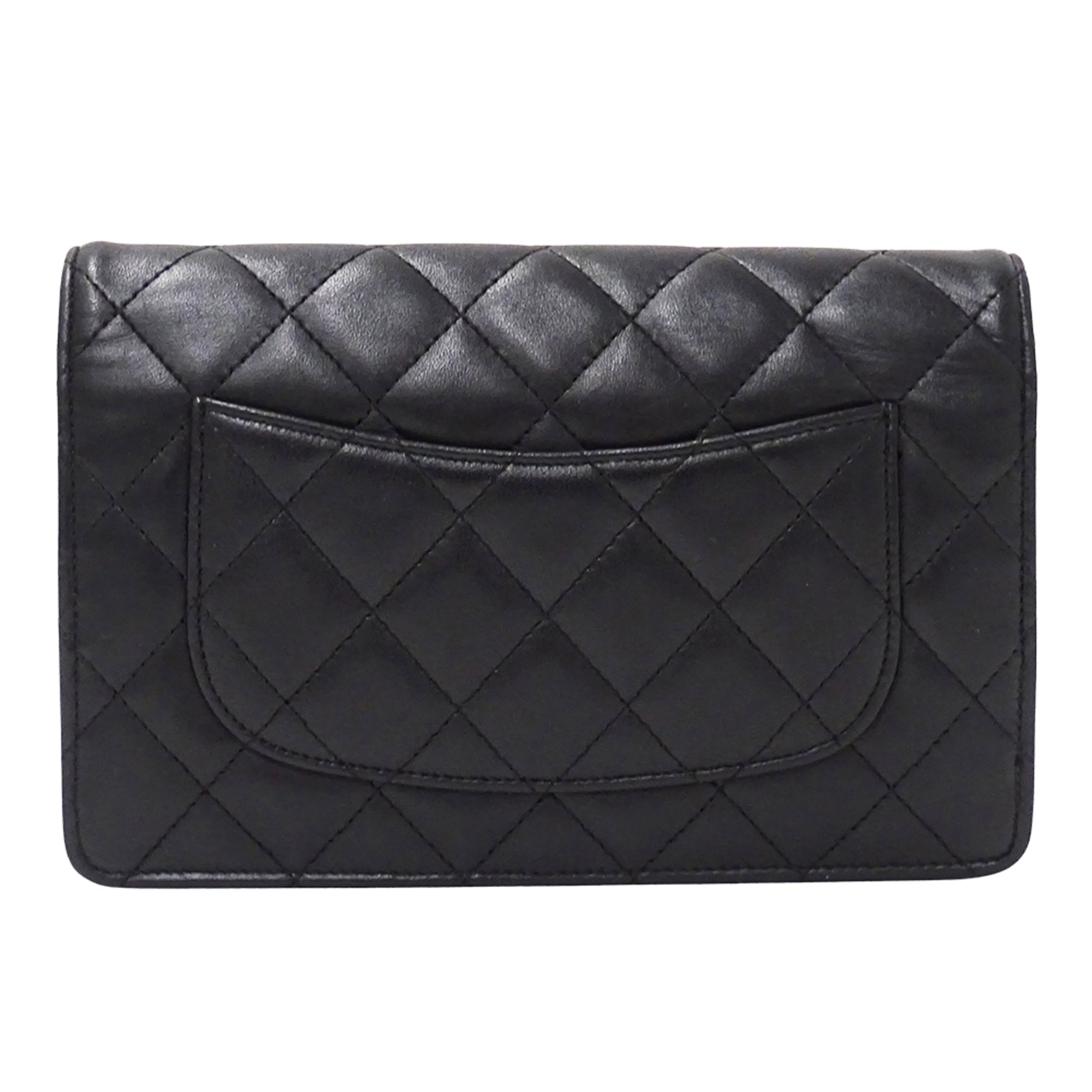 Chanel Black Leather Long Wallet (Bi-Fold)