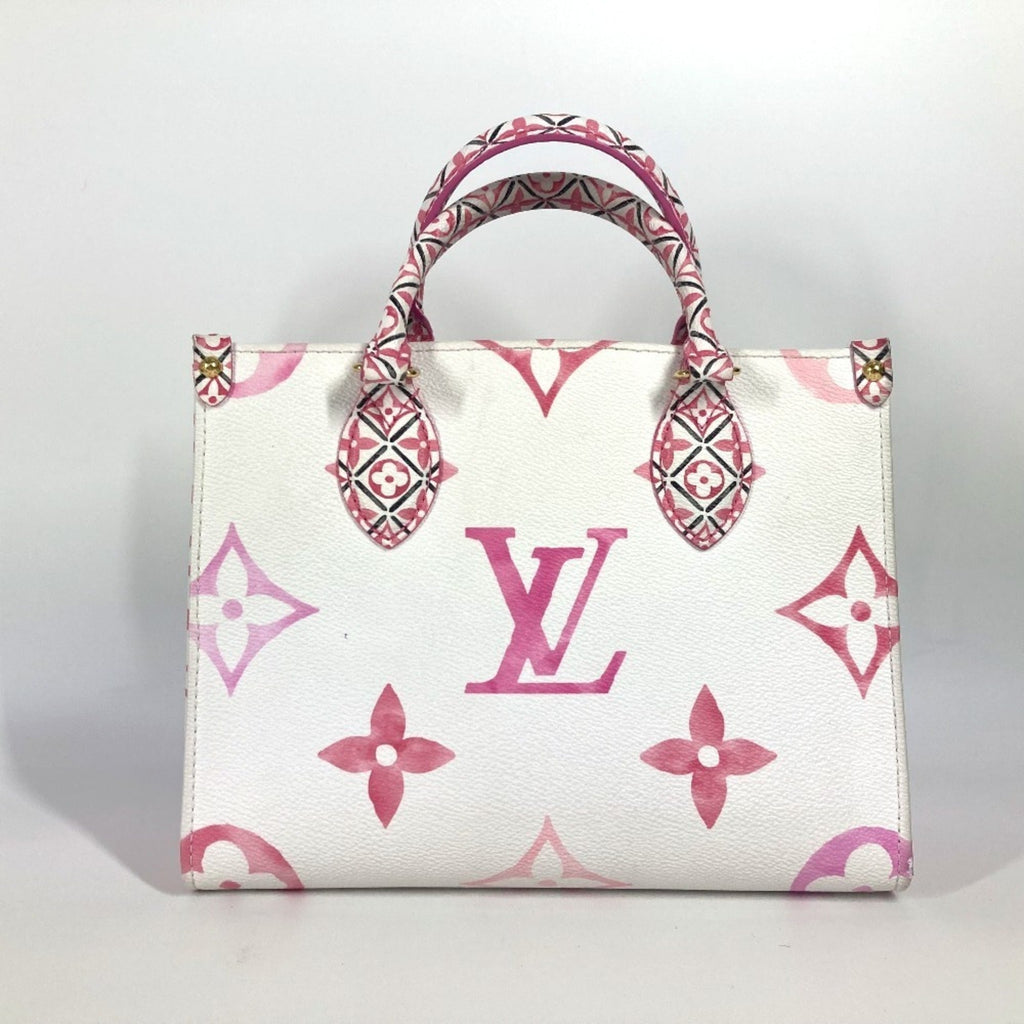 Louis Vuitton Pink White Monogram Handbag Shoulder Bag Tote Bag