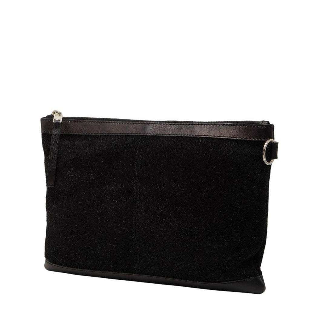 Balenciaga Black Suede Leather Clutch