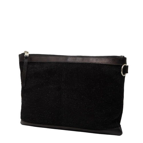 Balenciaga Black Suede Leather Clutch