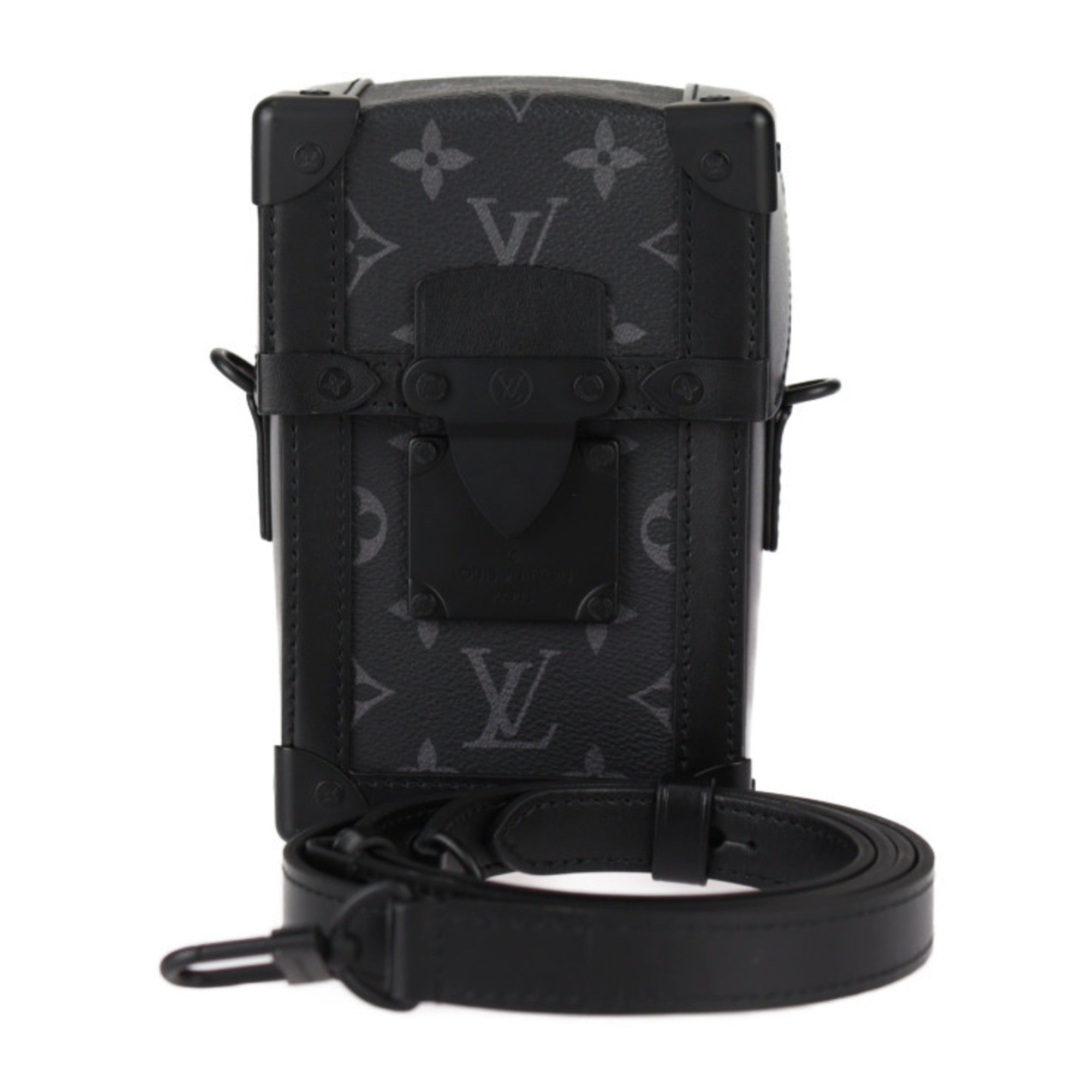 Louis Vuitton Black Gray Leather Pochette Pouch Shoulder Bag
