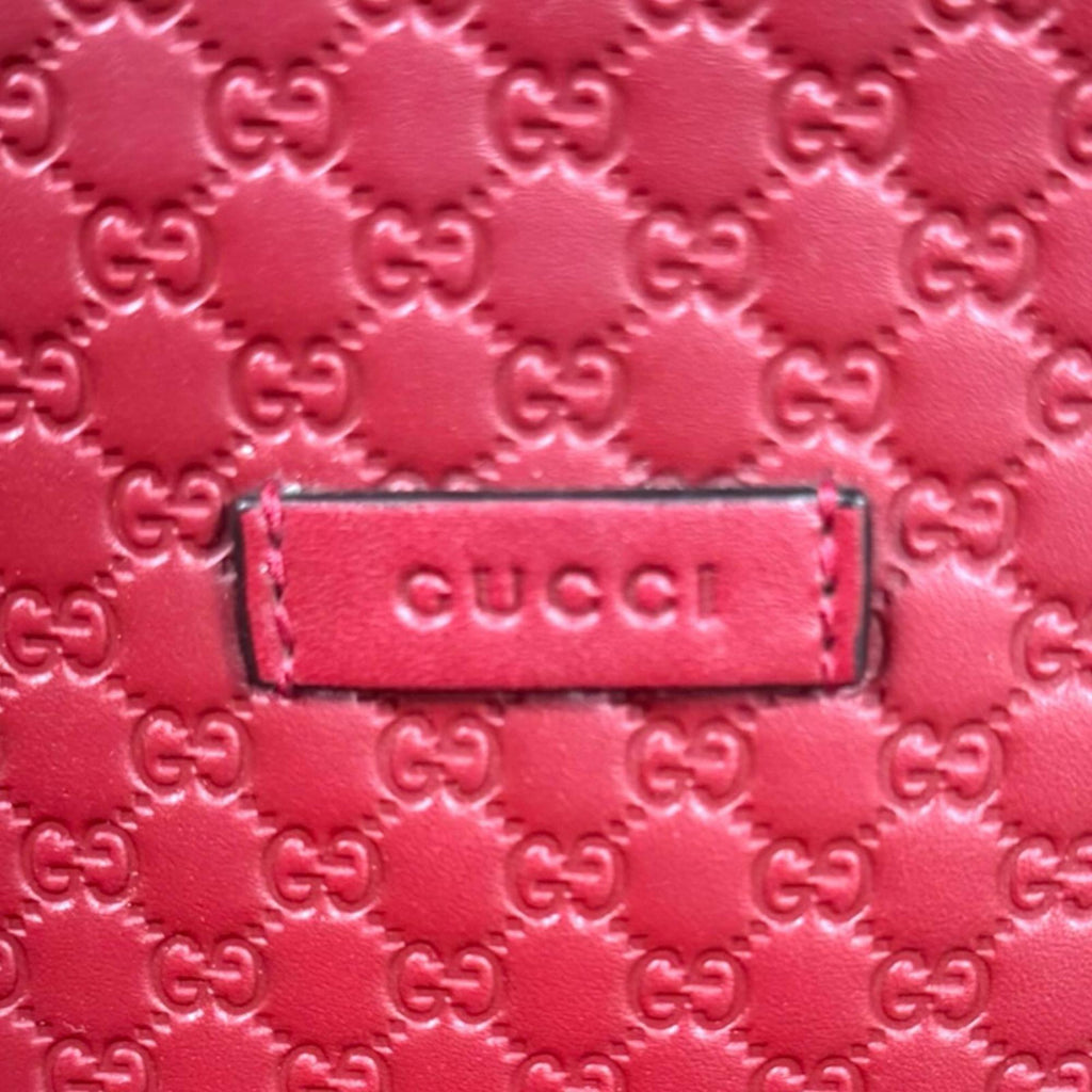 Gucci Red Color Leather Handbag Shoulder Bag (Pre-Owned)