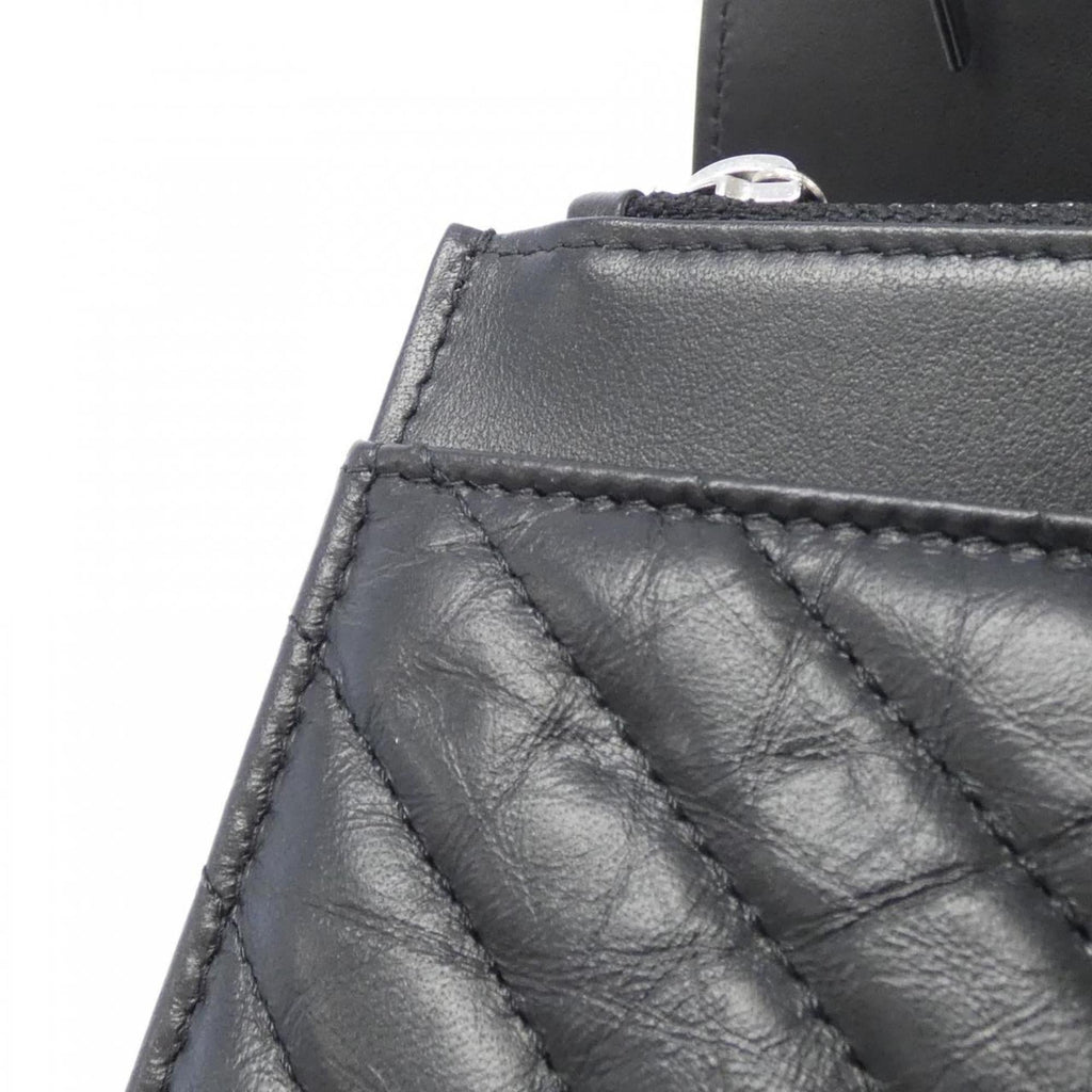 Chanel Black Leather Chain/Shoulder Wallet