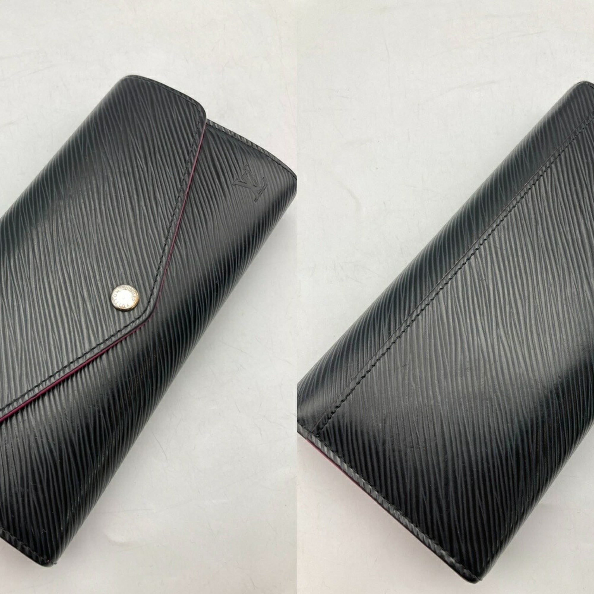 Louis Vuitton Black Leather Long Wallet