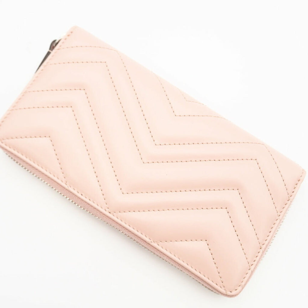 Gucci Pink Leather Long Wallet (Bi-Fold) (Pre-Owned)