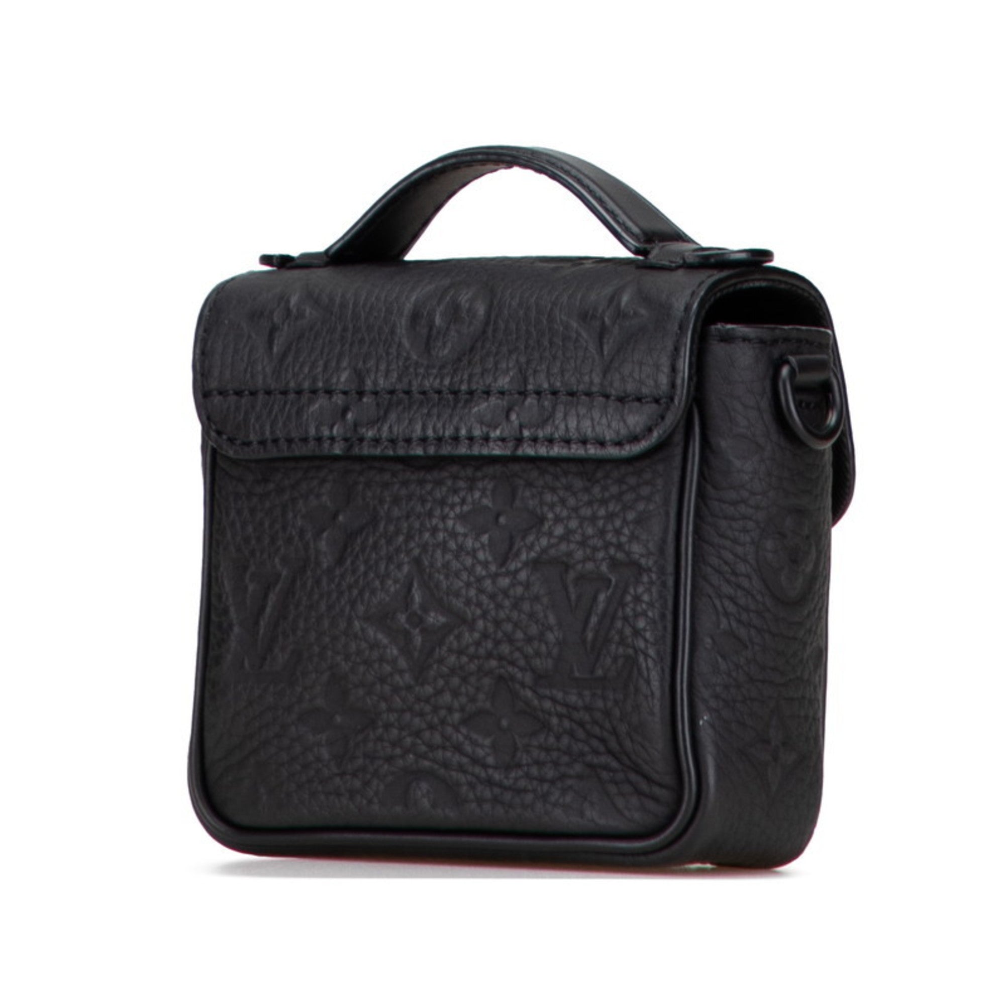 Louis Vuitton Taurillon Black Leather Handbag Shoulder Bag
