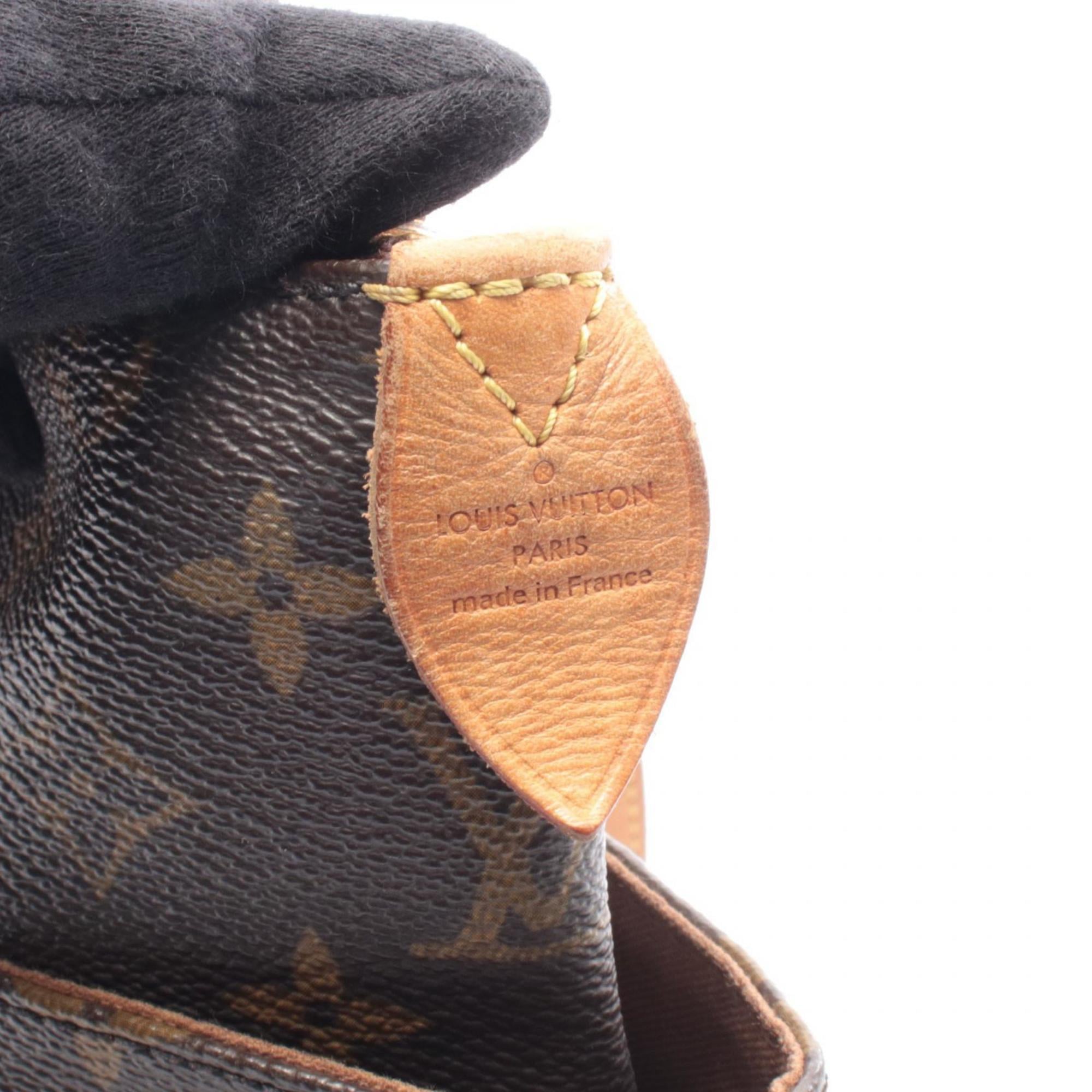 Louis Vuitton Brown Coated Canvas Leather Handbag Tote Bag