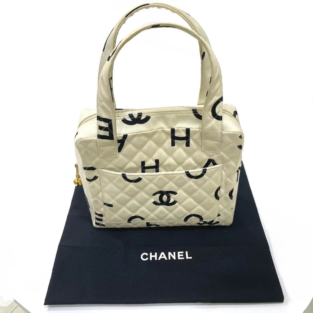 Chanel White Cotton Handbag