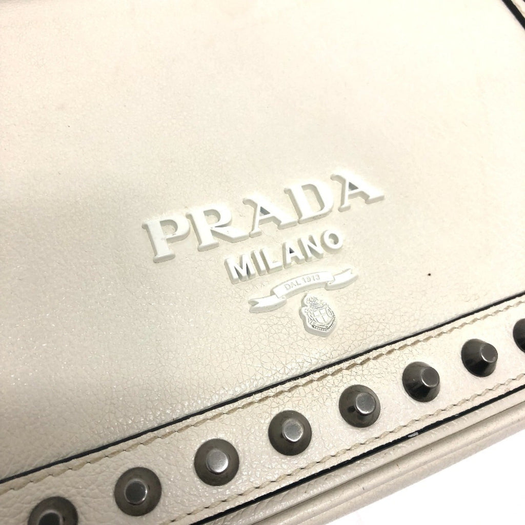 Prada White Leather Shoulder Bag