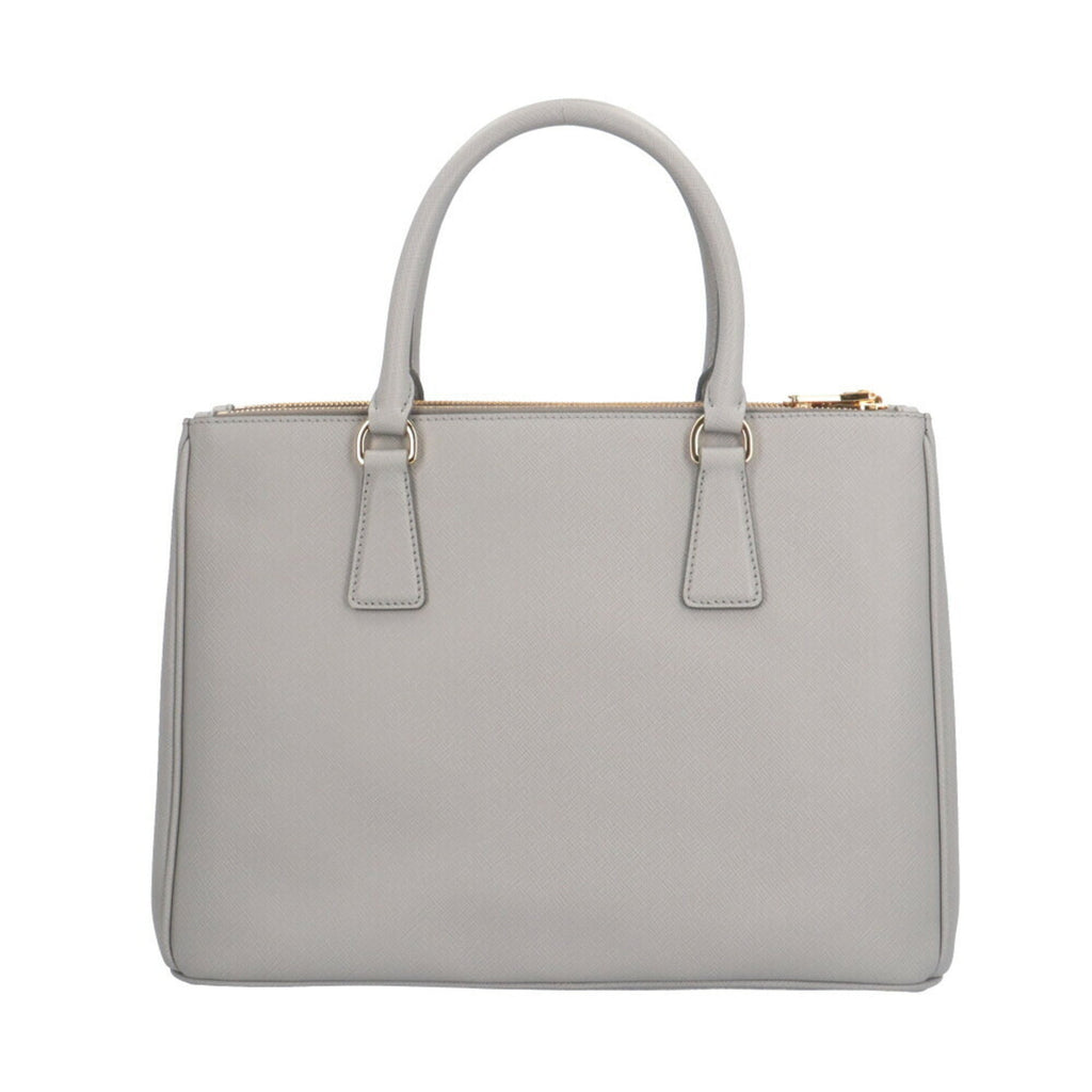 Prada Gray Leather Shoulder Bag