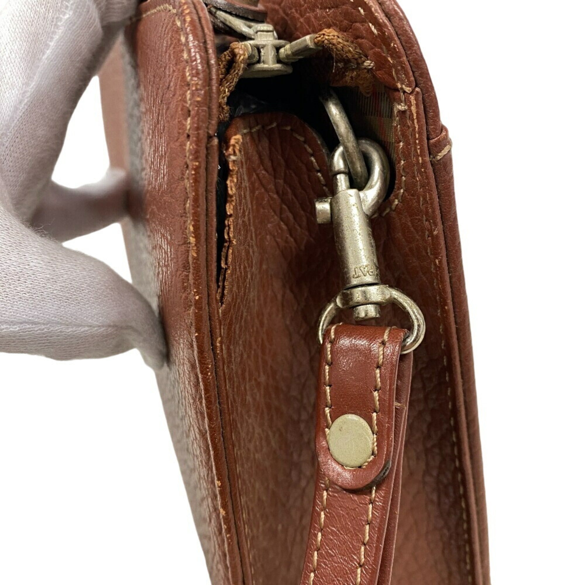 Burberry Brown Leather Clutch Bag