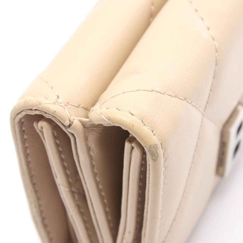 Balenciaga Beige Leather Wallet (Tri-Fold)
