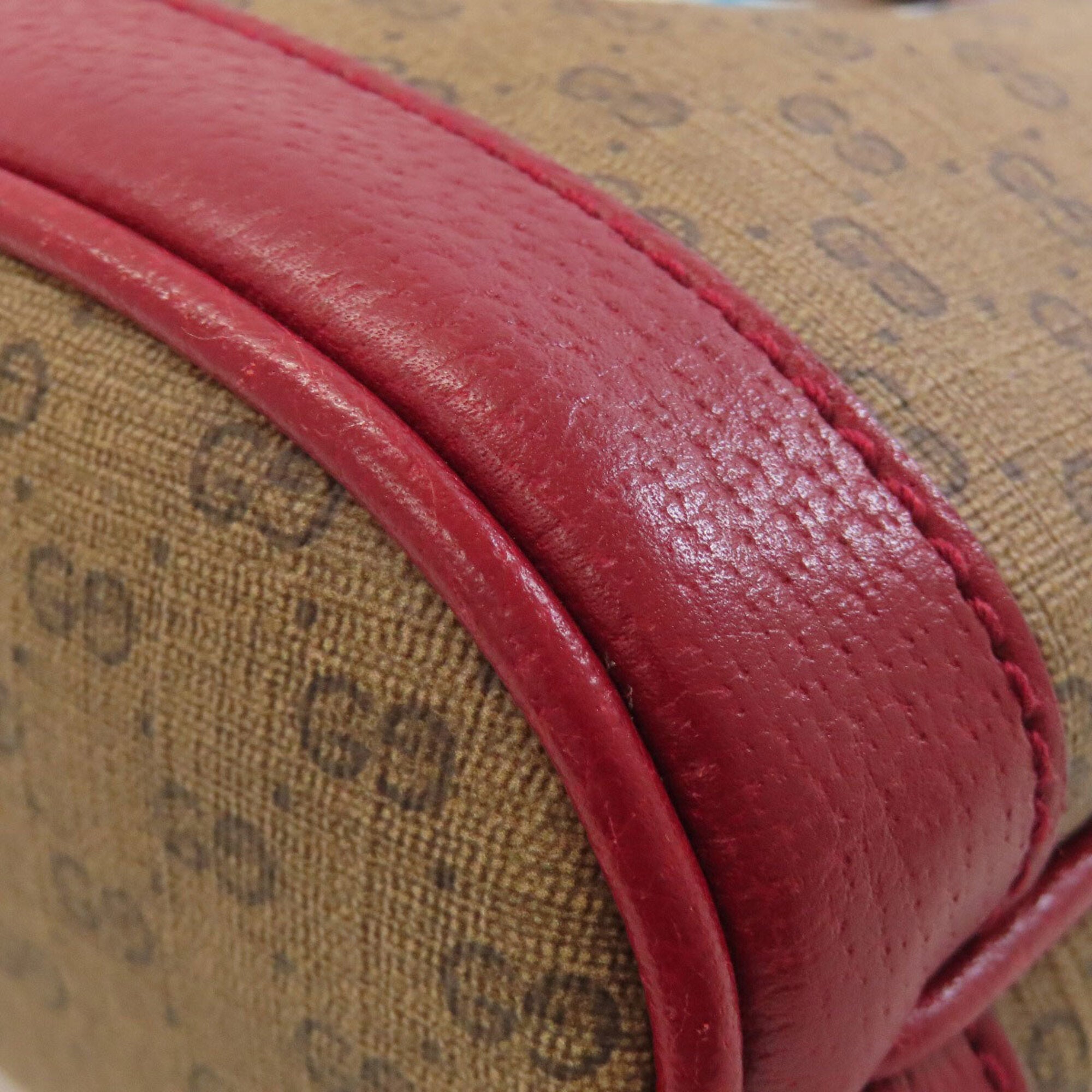 Gucci Brown Red Color Pvc Leather Shoulder Bag (Pre-Owned)