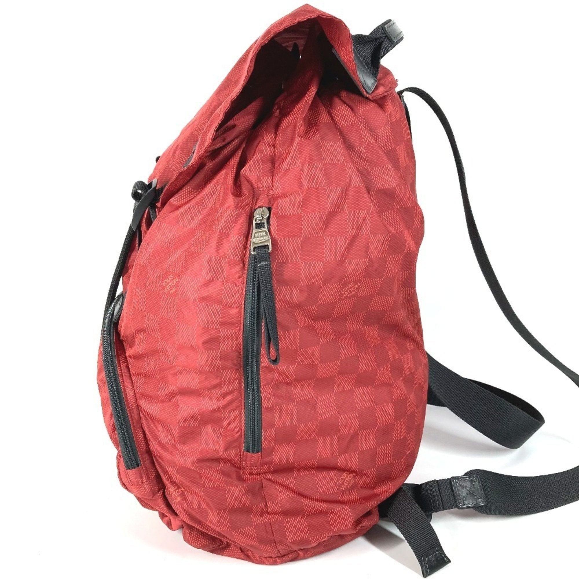 Louis Vuitton Black Red Color Nylon Backpack