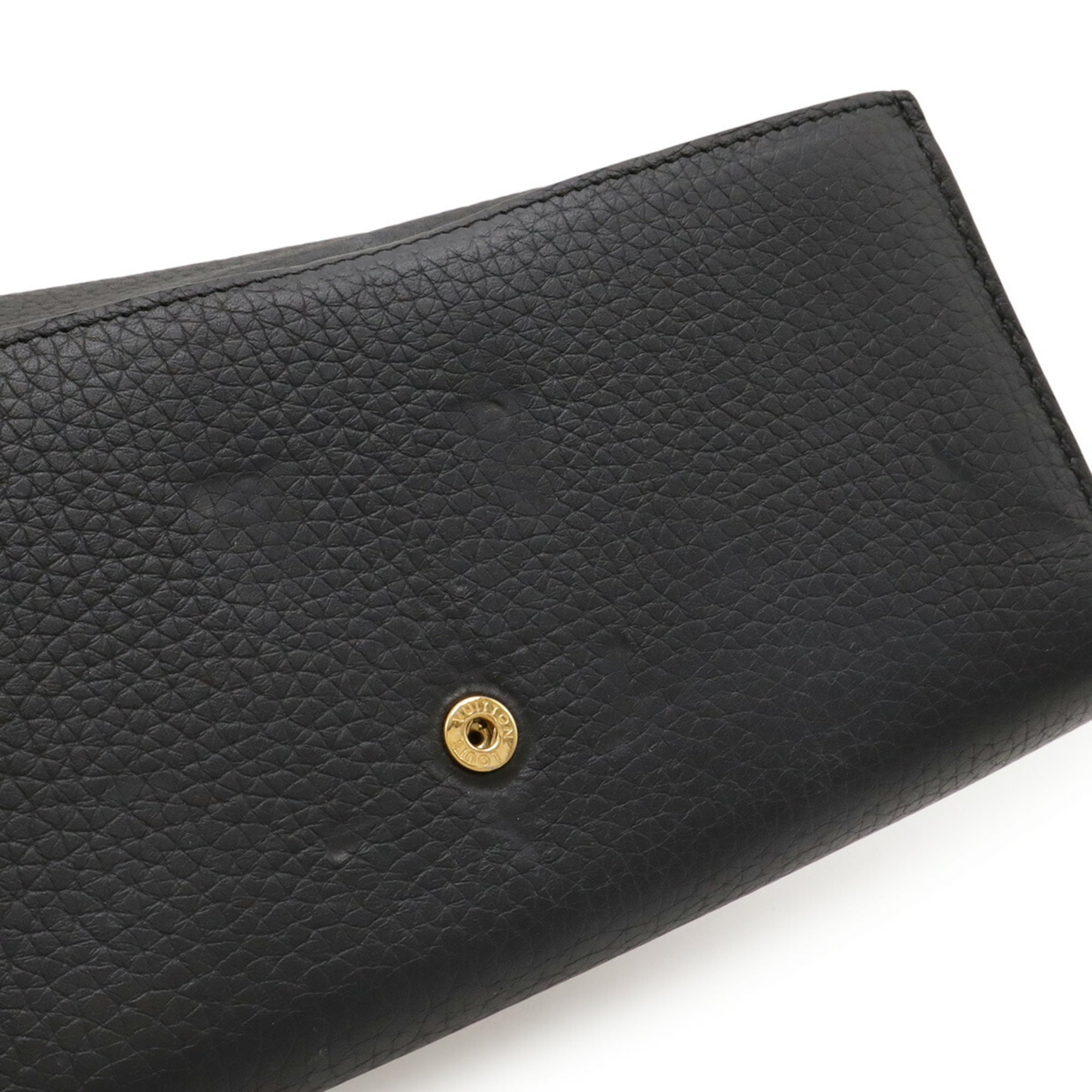 Louis Vuitton Black Noir Leather Long Wallet