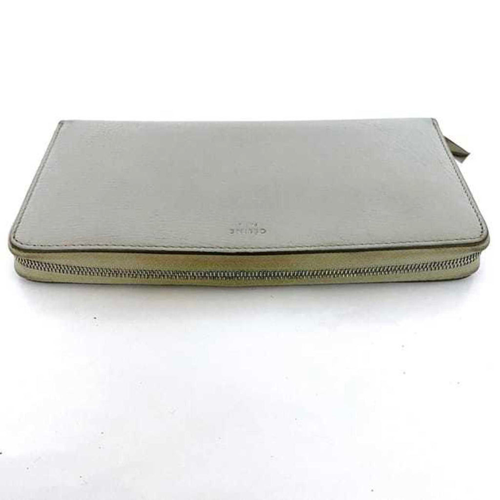 Celine Gray Leather Long Wallet (Bi-Fold)