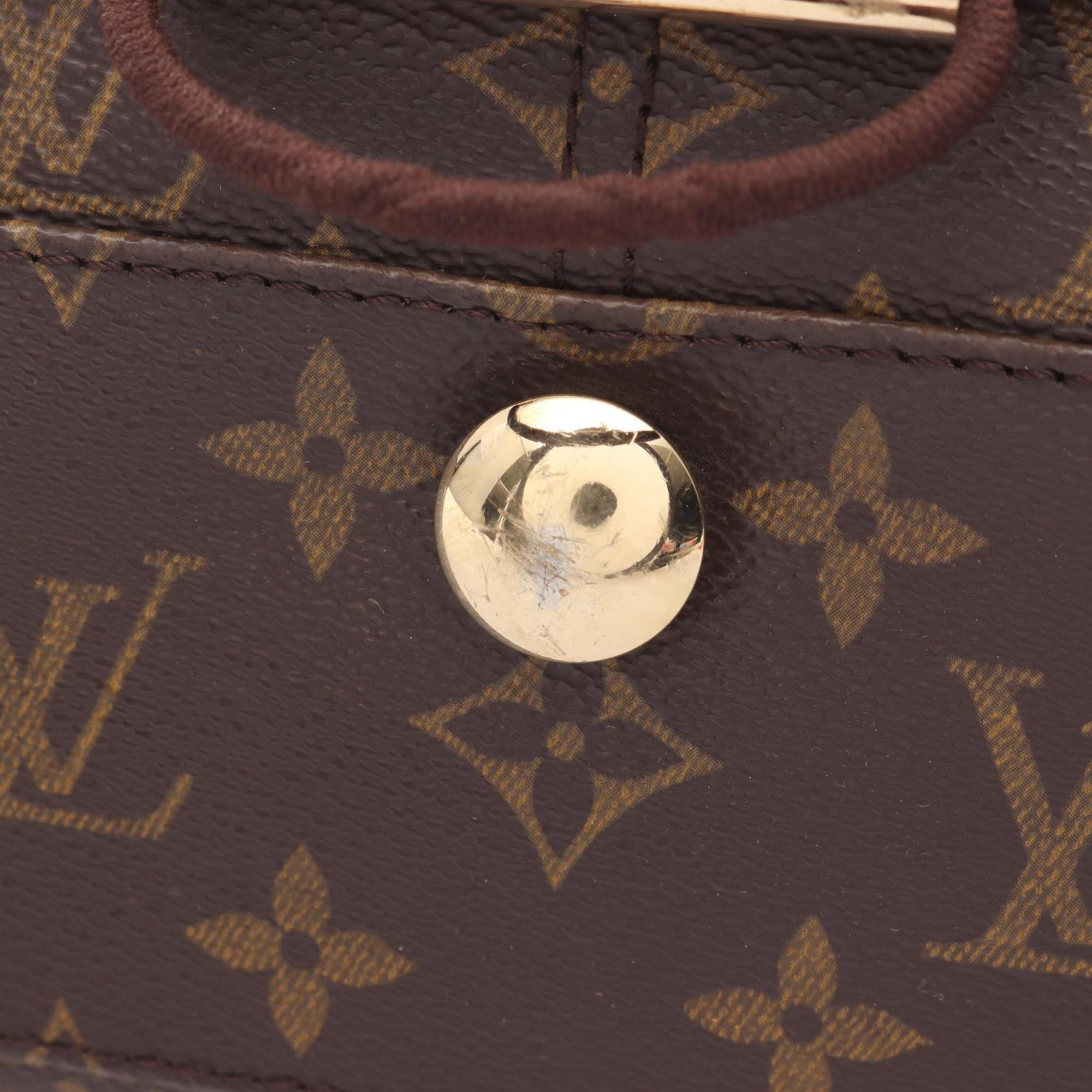 Louis Vuitton Brown Coated Canvas Leather Shoulder Bag