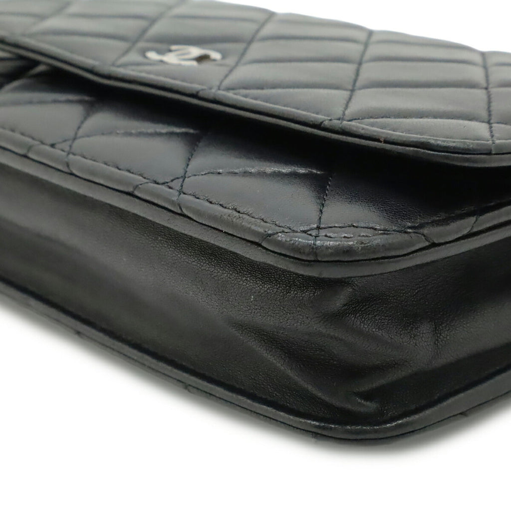 Chanel Black Leather Pochette Shoulder Bag