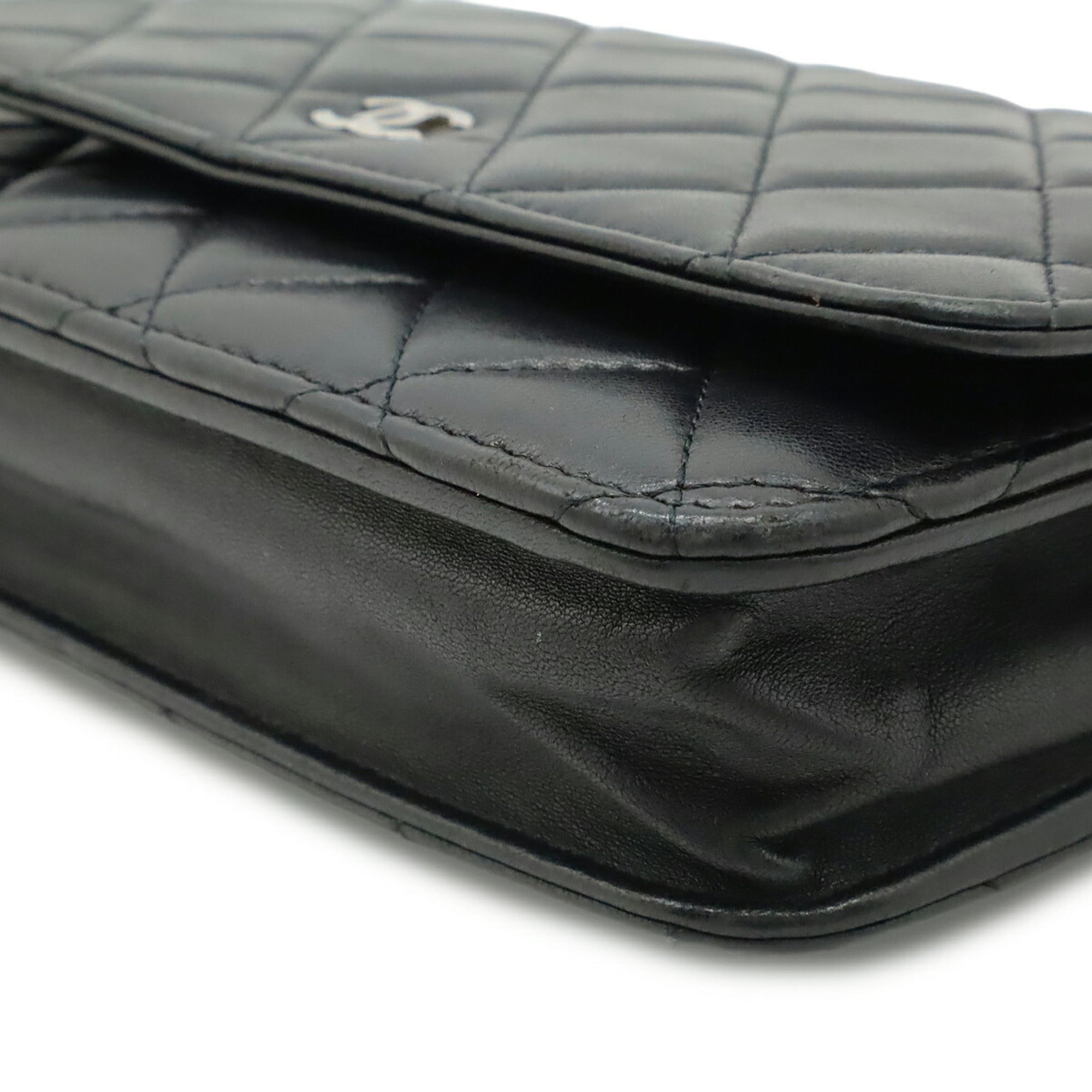 Chanel Black Leather Pochette Shoulder Bag