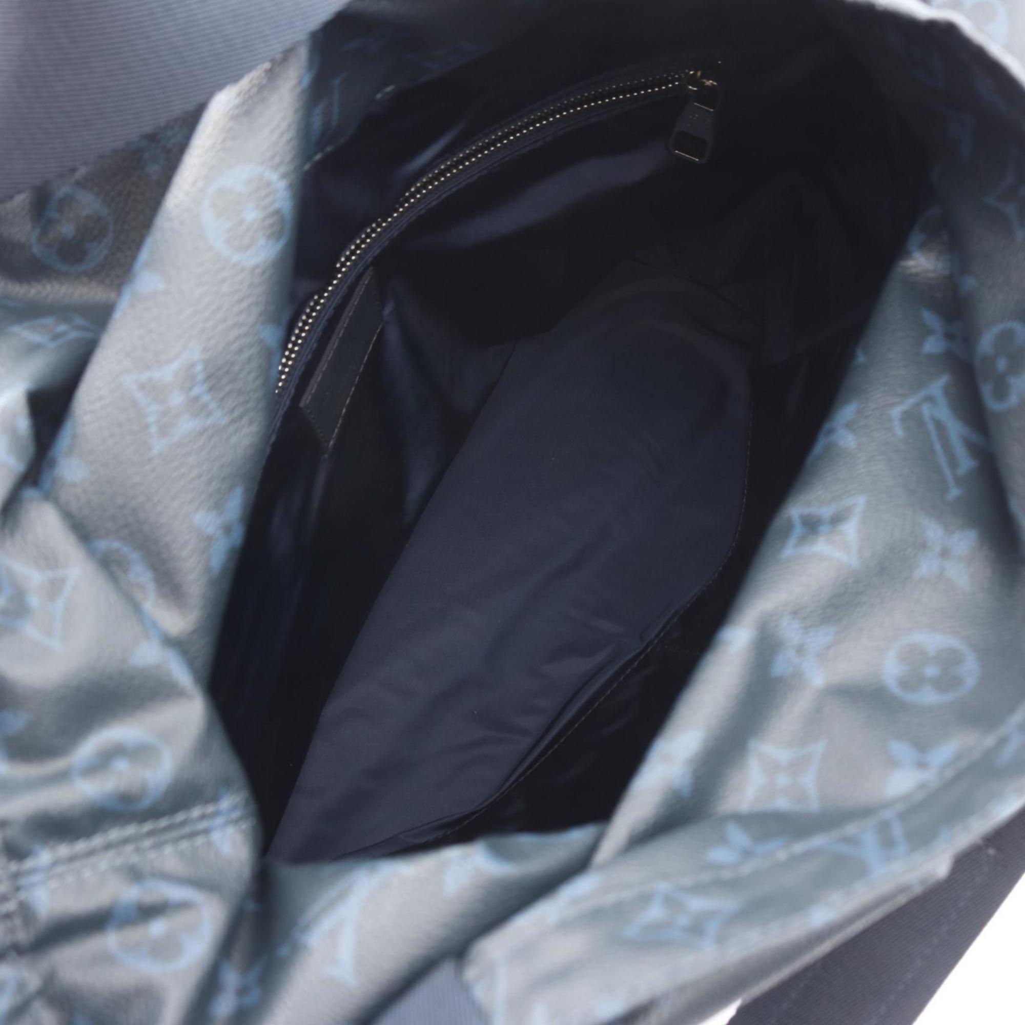 Louis Vuitton Black Multi-Color Navy Coated Canvas Leather Tote Bag