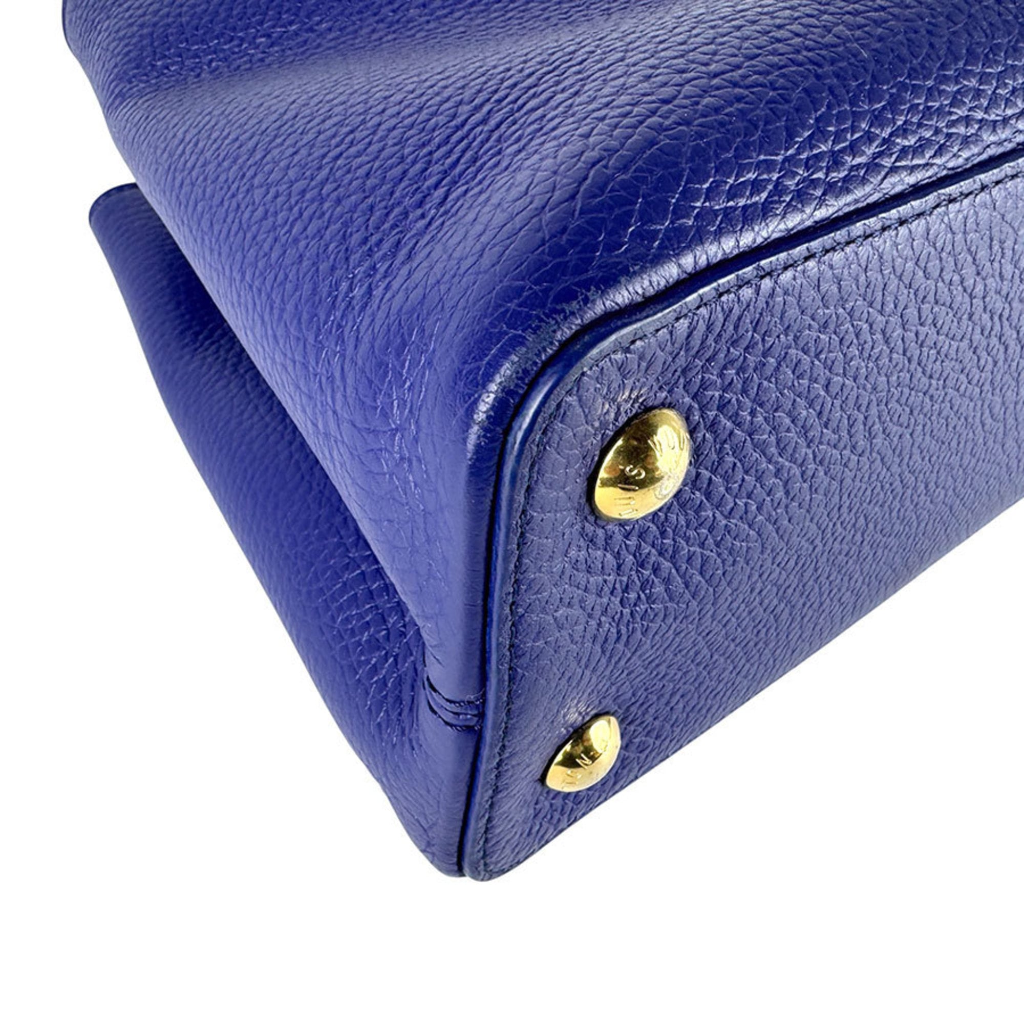 Louis Vuitton Blue Leather Handbag Shoulder Bag