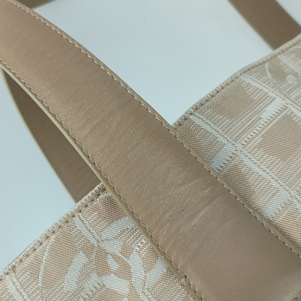 Chanel Beige Canvas Handbag Shoulder Bag Tote Bag
