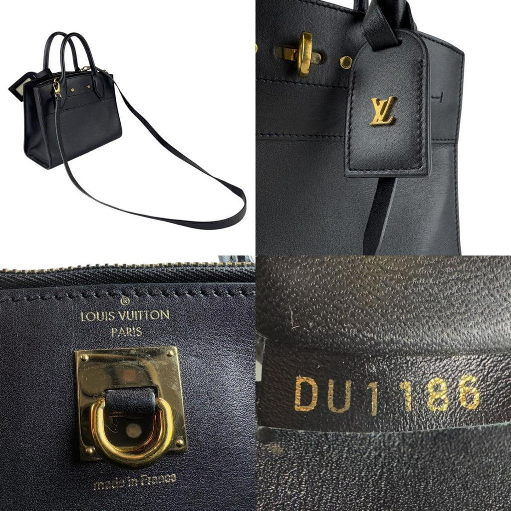 Louis Vuitton Noir Leather Handbag Shoulder Bag