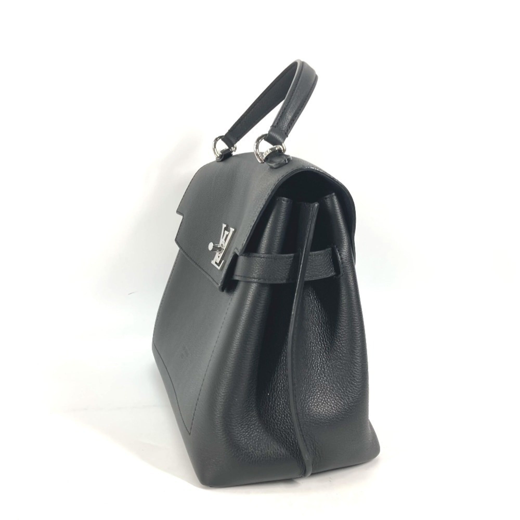 Louis Vuitton Black Noir Leather Handbag Tote Bag