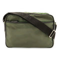 Prada Dark Brown Dark Gray Nylon Leather Shoulder Bag