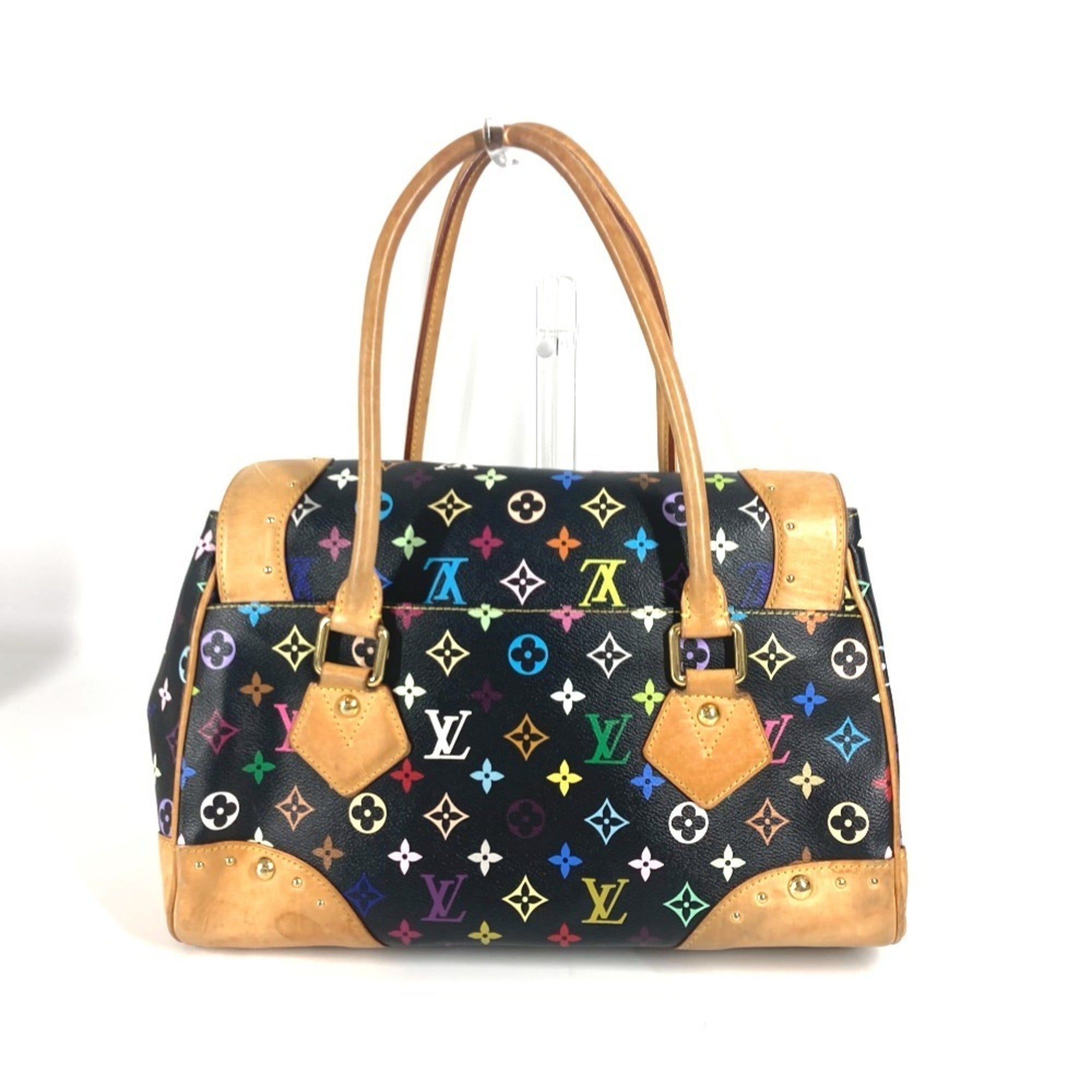 Louis Vuitton Black Multi-Color Noir Monogram Multicolore Canvas Handbag Shoulder Bag Tote Bag