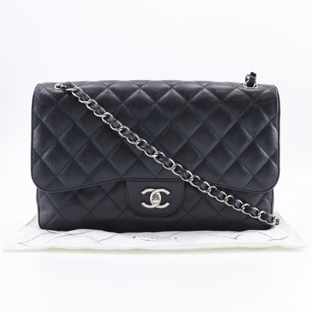 Chanel Black Caviar Leather Shoulder Bag