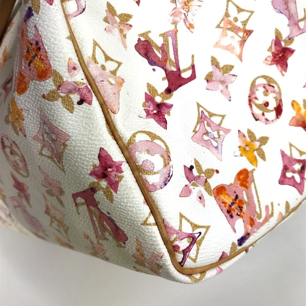 Louis Vuitton Monogram Watercolor Pink White Boston Bag Handbag