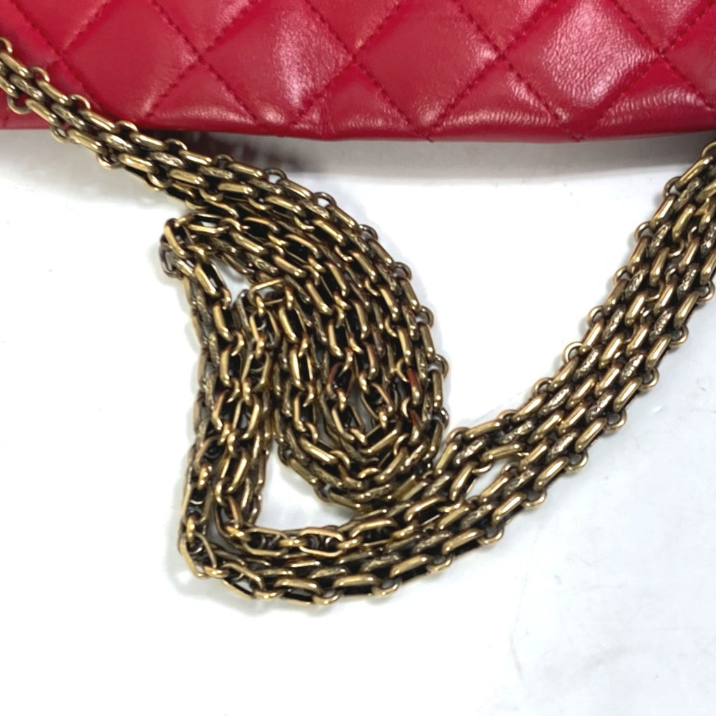 Chanel Red Leather Shoulder Bag