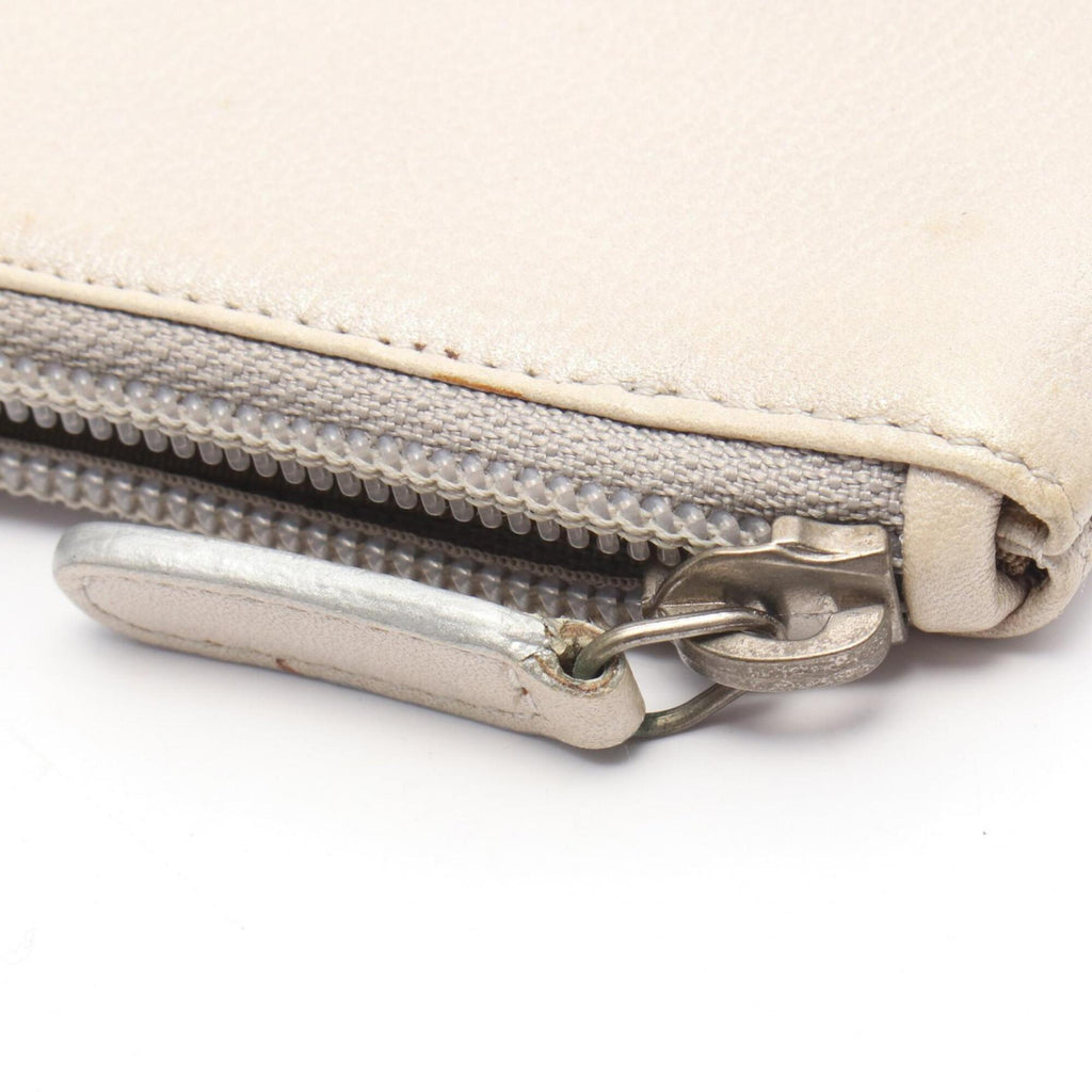 Chanel Silver Leather Coin Purse/Coin Case
