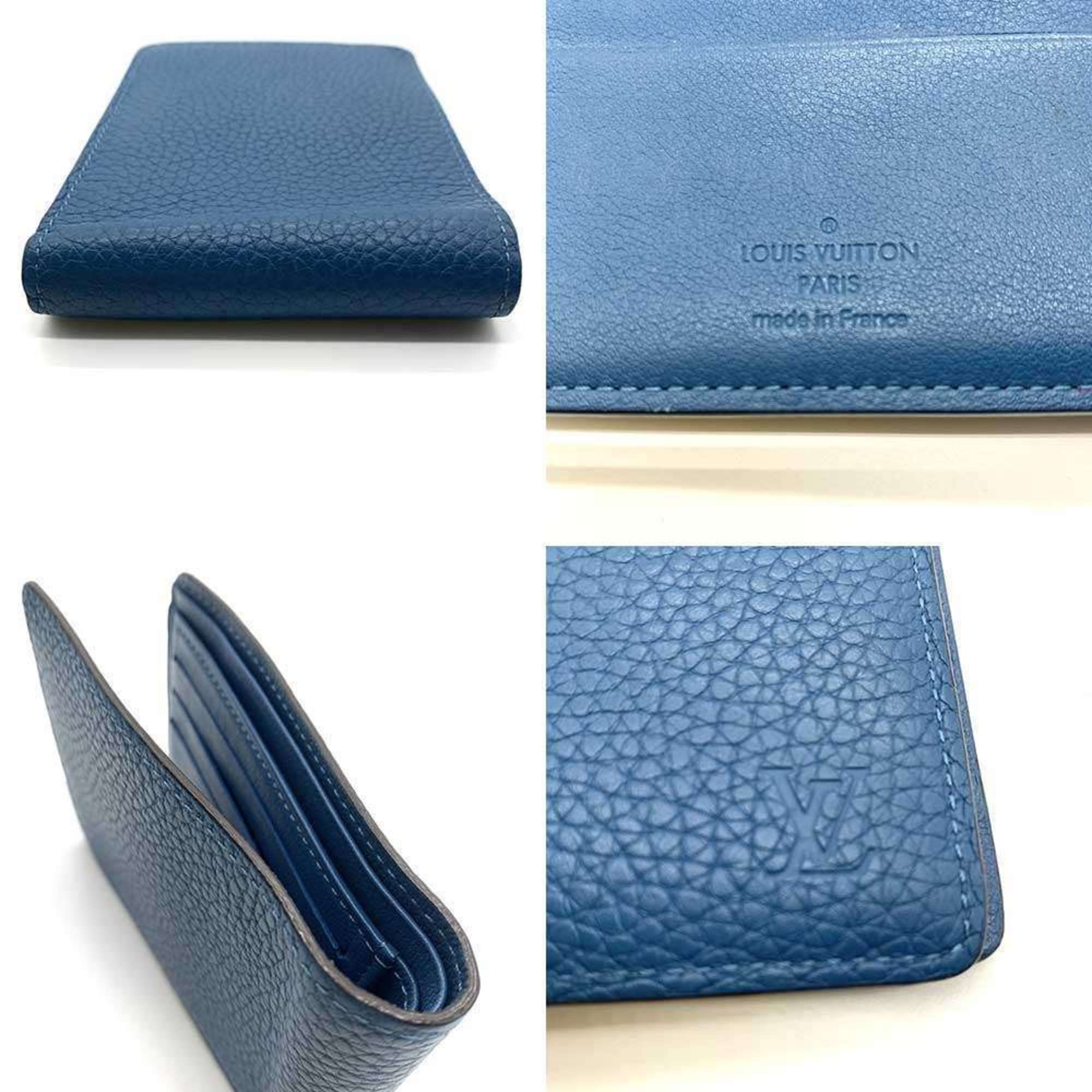 Louis Vuitton Taurillon Blue Leather Wallet