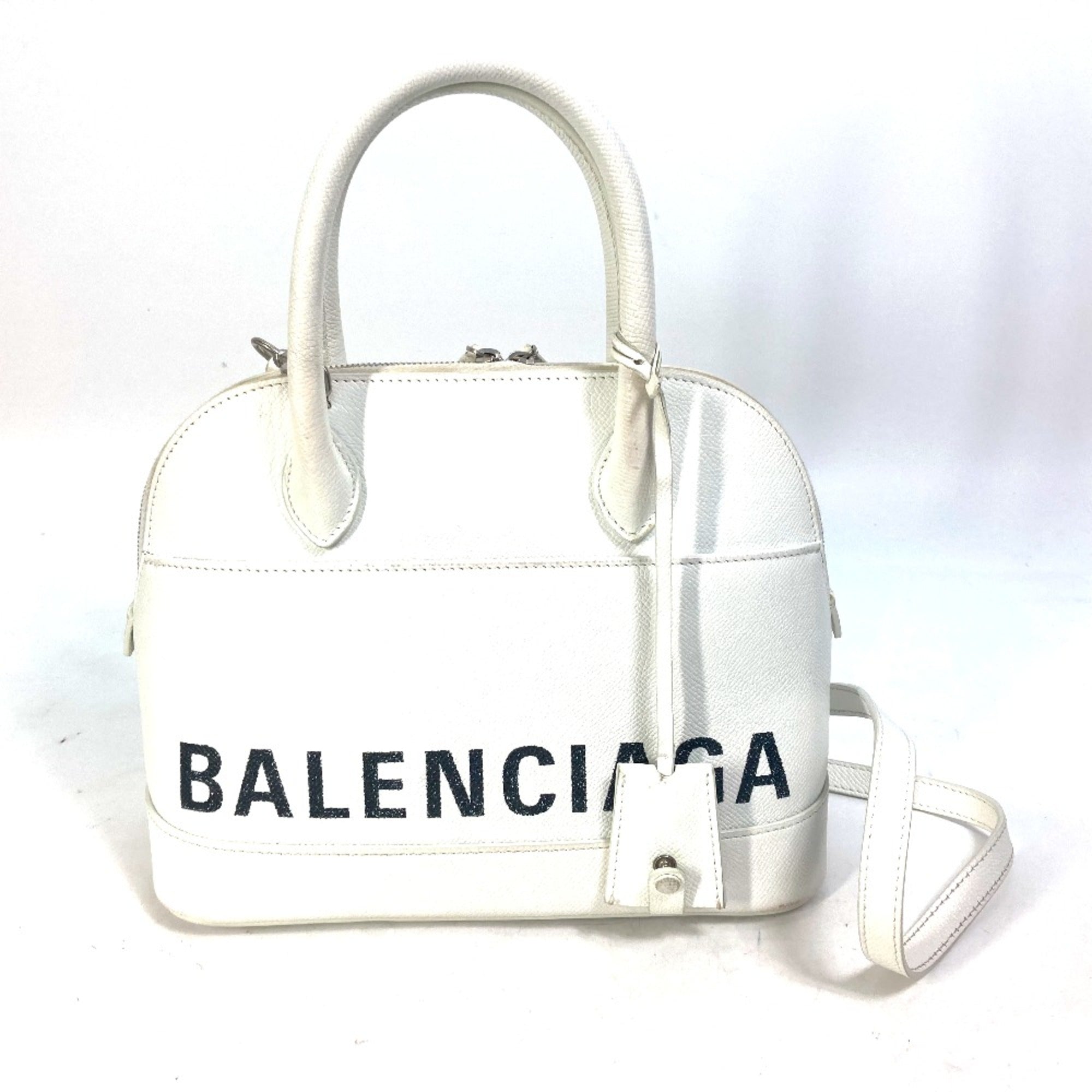 Balenciaga White Leather Hand