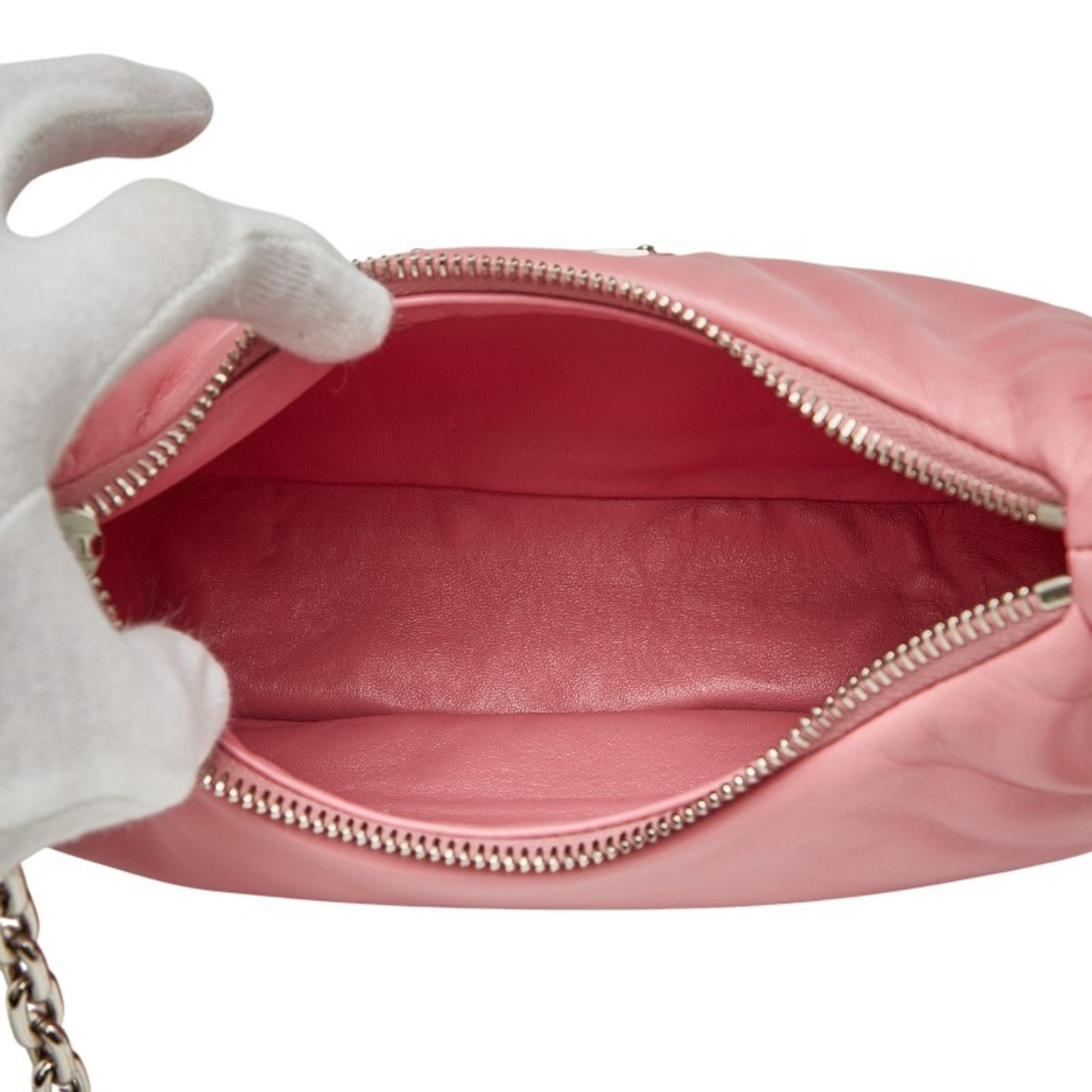 Prada Pink Leather Handbag Pouch Shoulder Bag
