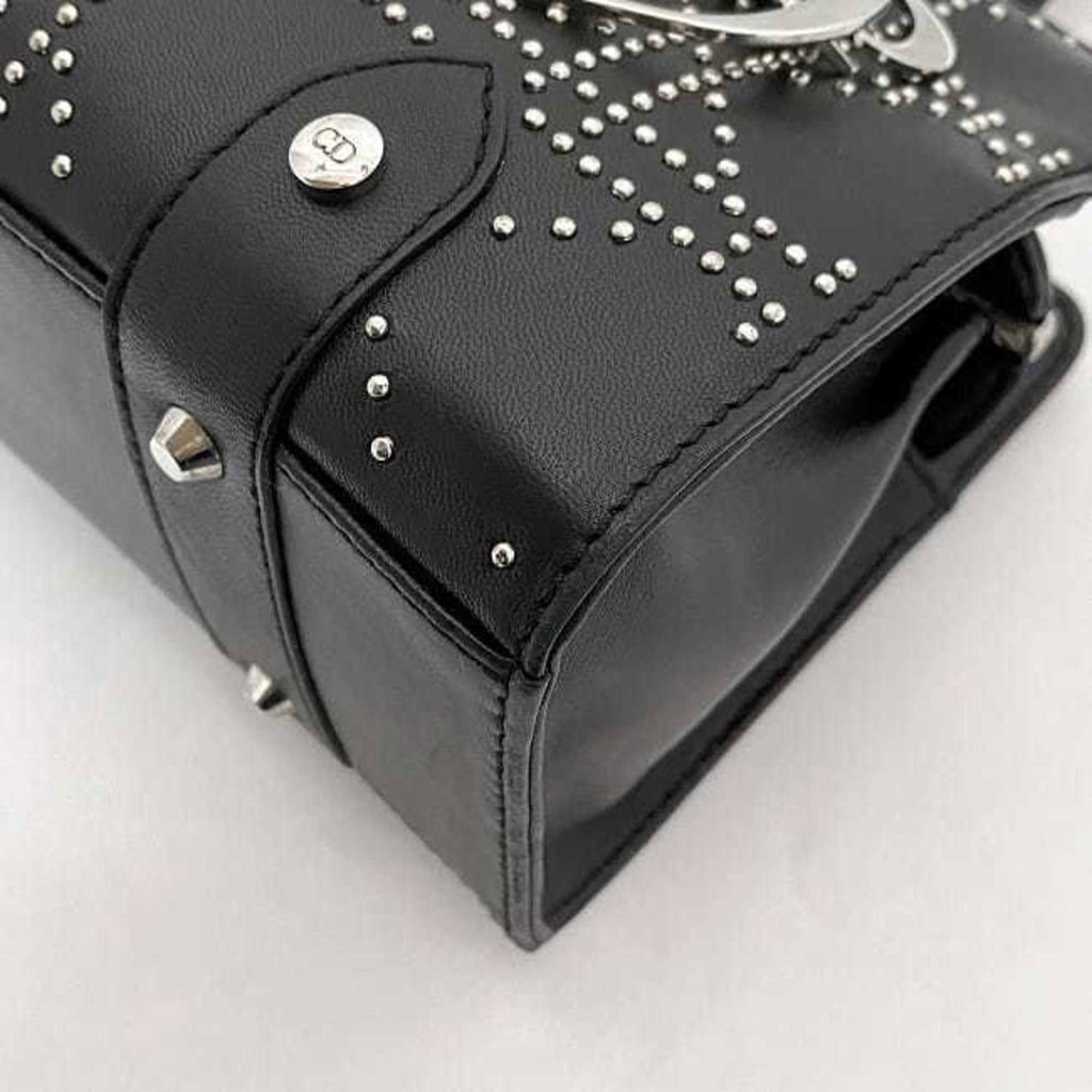 Christian Dior Black Leather Handbag Shoulder Bag (Pre-Owned)