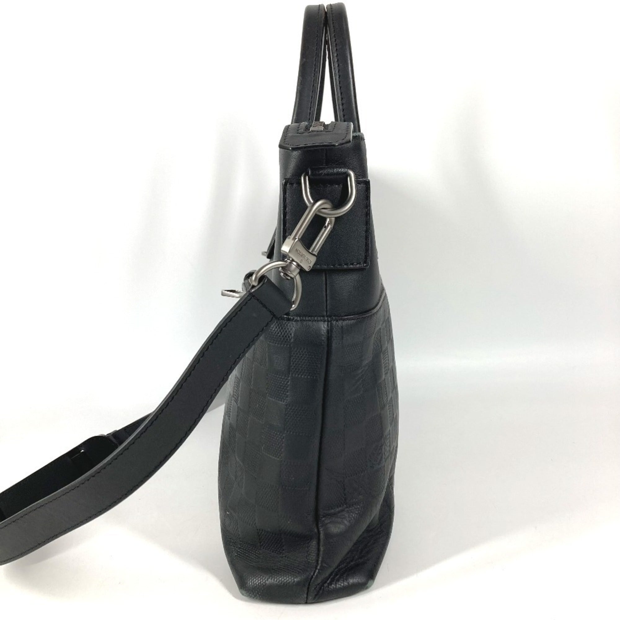 Louis Vuitton Black Onyx Damier Infini Leather Briefcase Handbag Shoulder Bag Tote Bag