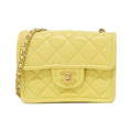 Chanel Yellow Grained Calfskin Shoulder Bag