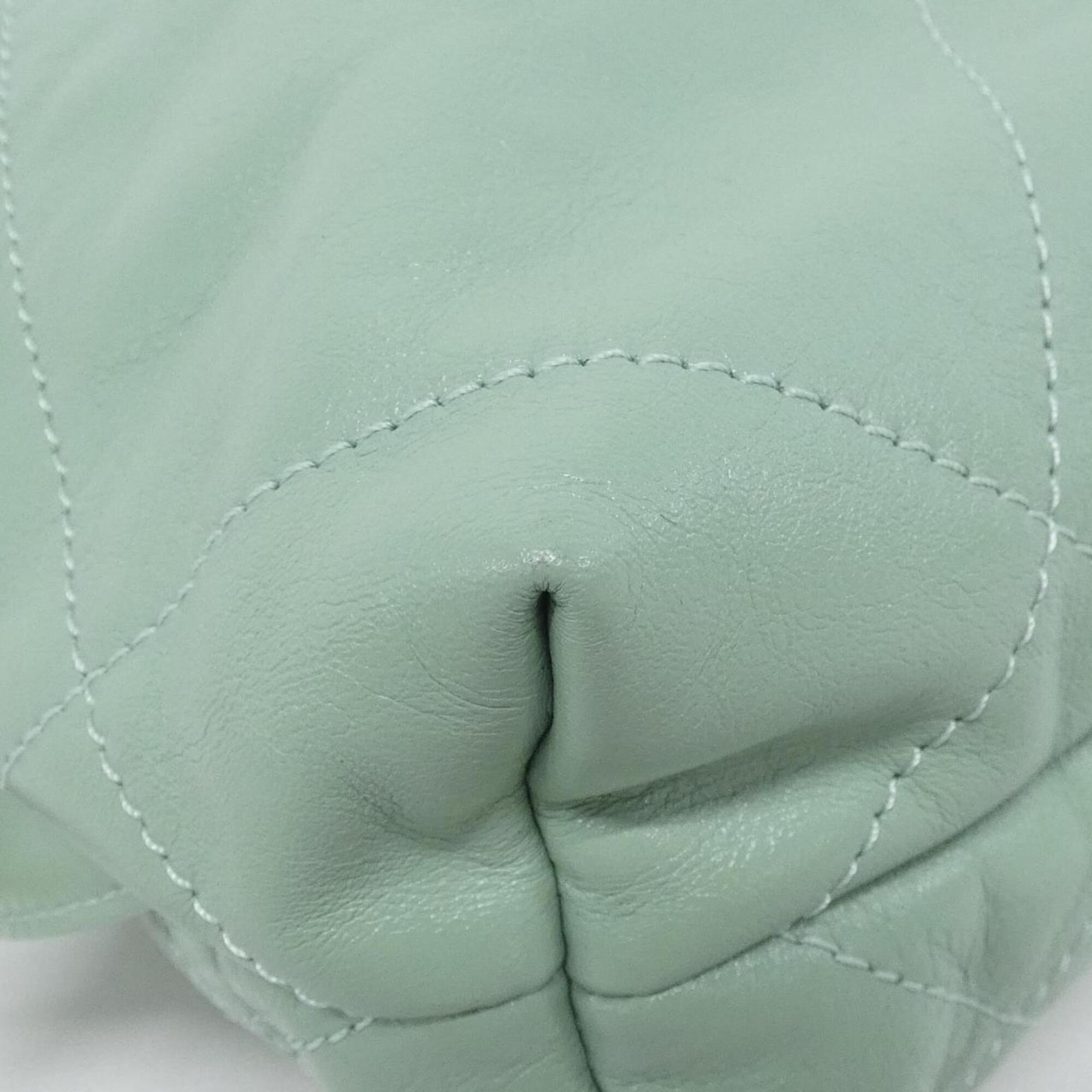 Chanel Light Green Leather Backpack