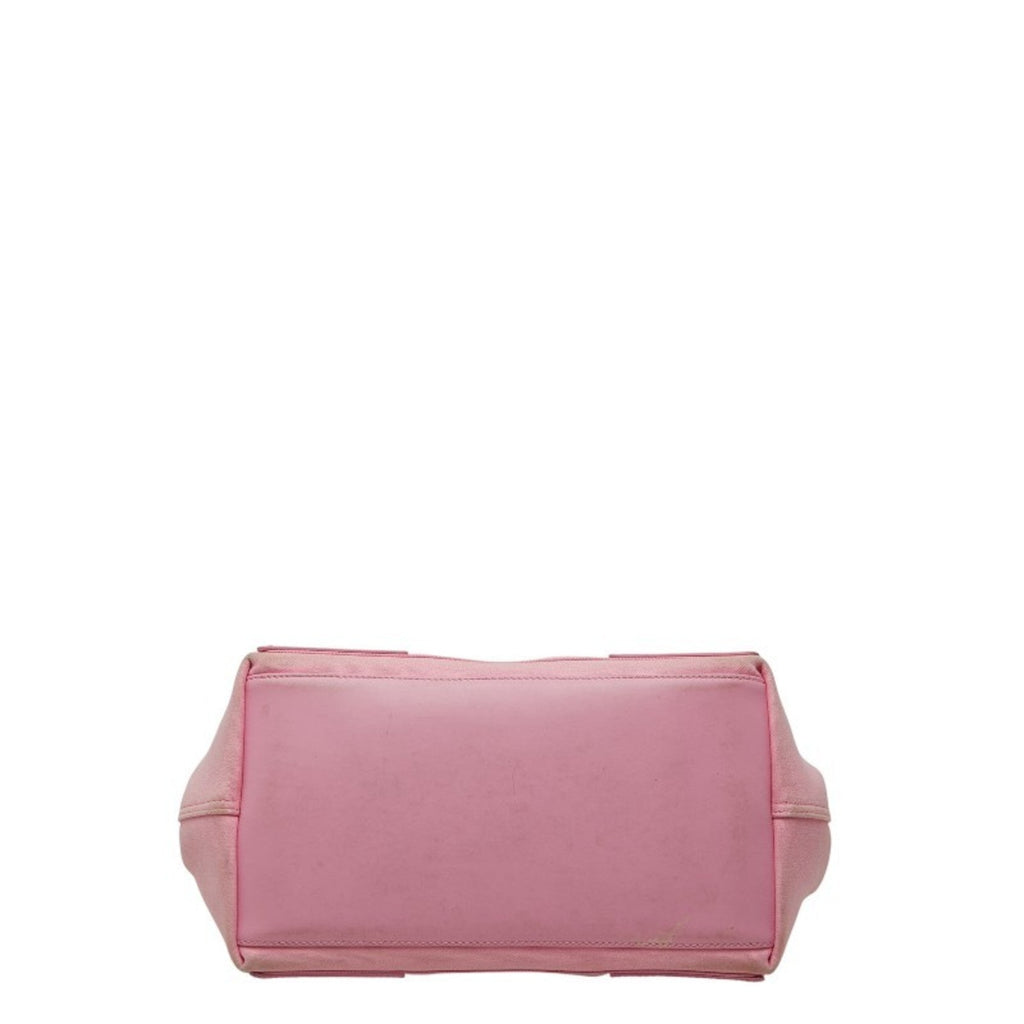 Balenciaga Pink Canvas Leather Hand