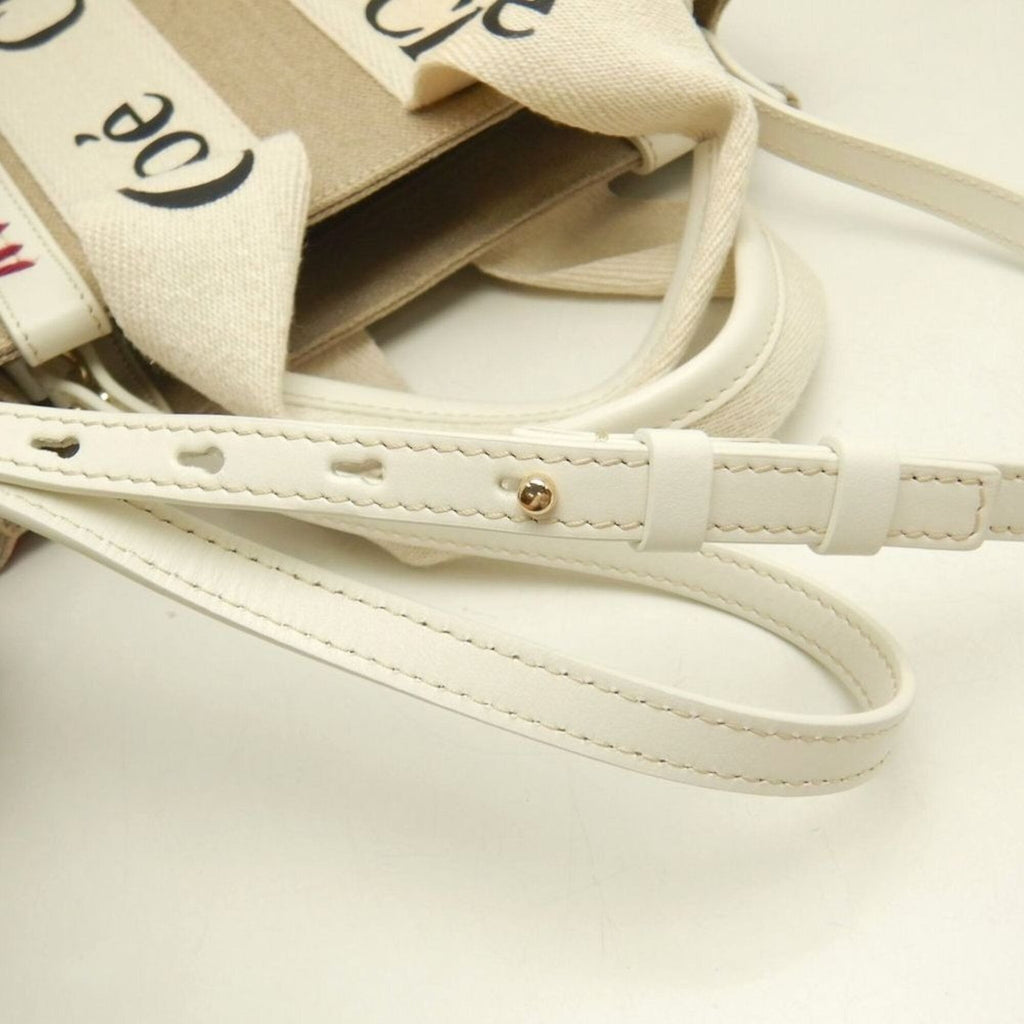 Chloé White Linen Leather Tote Bag (Pre-Owned)