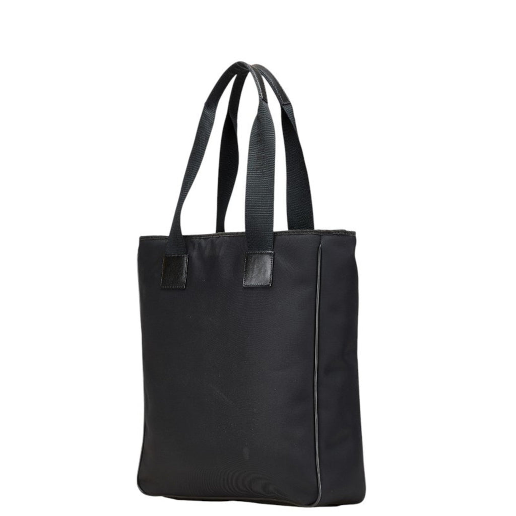Burberry Beige Black Nylon Canvas Shoulder Bag Tote Bag
