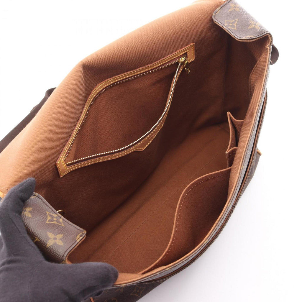 Louis Vuitton Brown Coated Canvas Leather Shoulder Bag