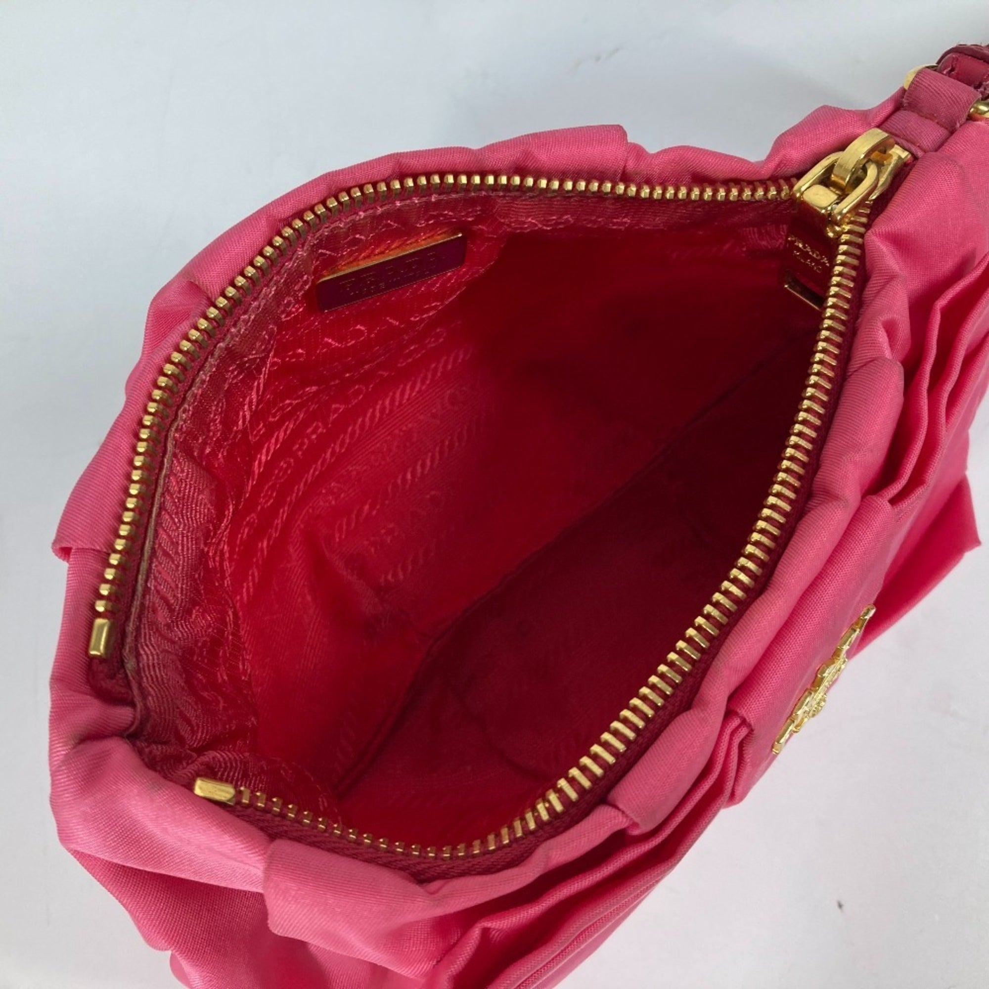 Prada Pink Bow Clutch Bag Pouch