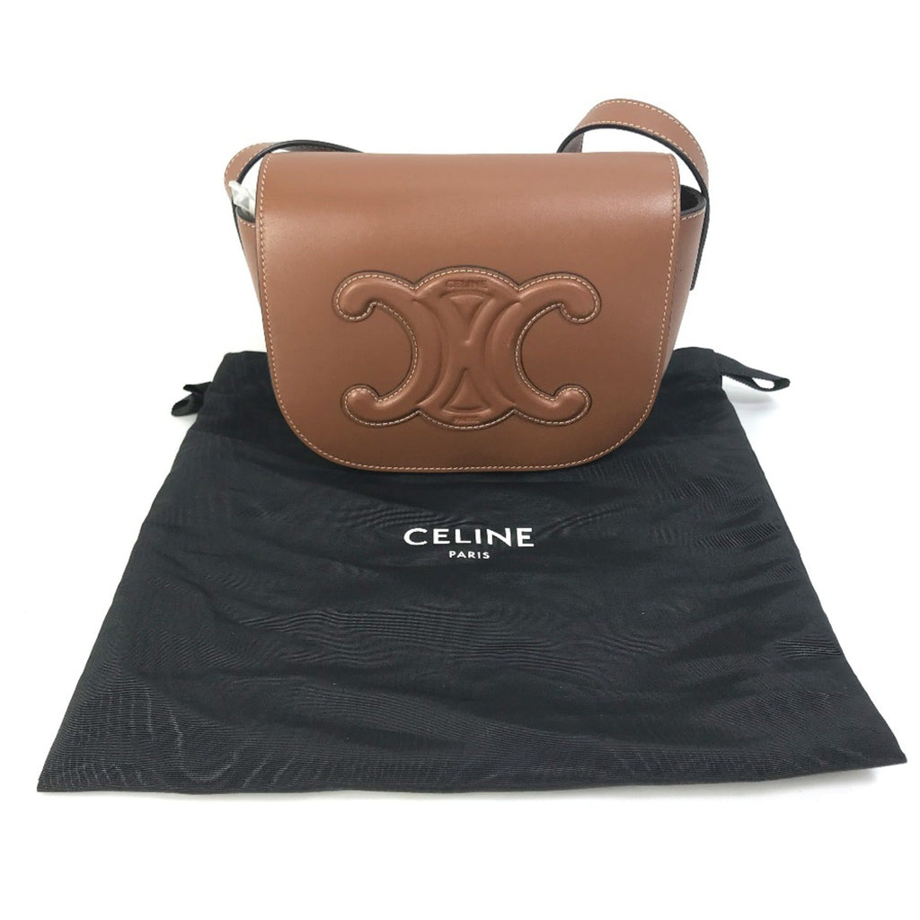 Celine Brown Leather Shoulder Bag